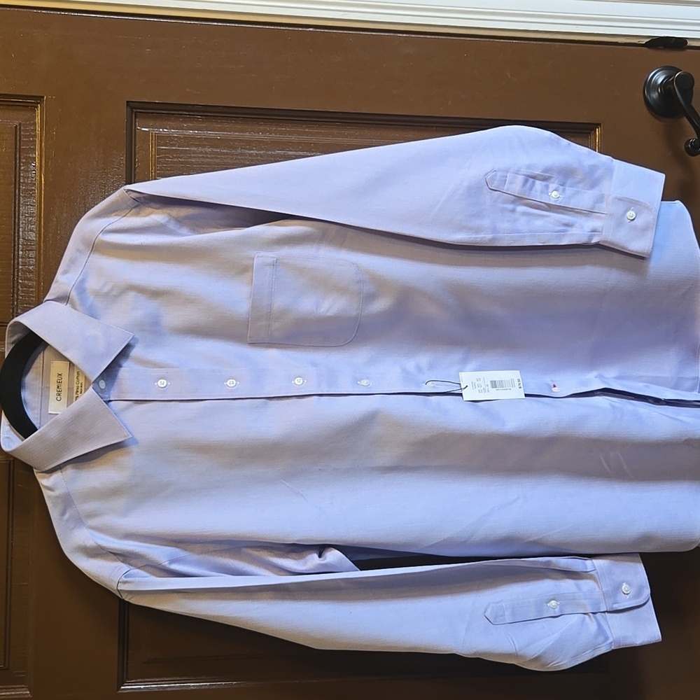 Cremieux- Lavender cotton long sleeved, button down shirt Size 16 1/2- 35 NWT.